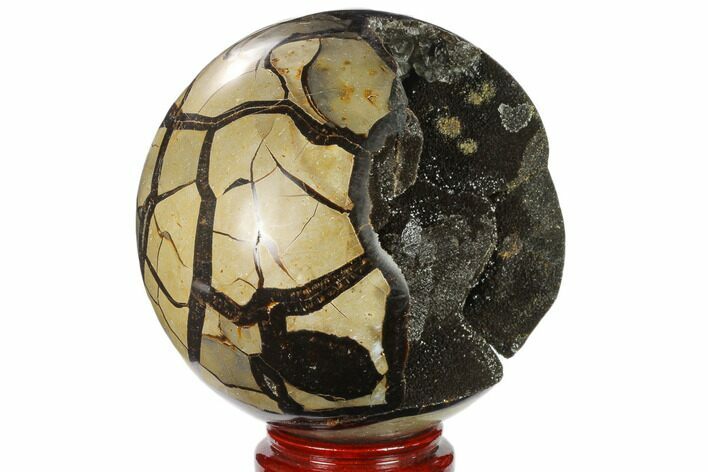 Polished Septarian Geode Sphere - Madagascar #134430